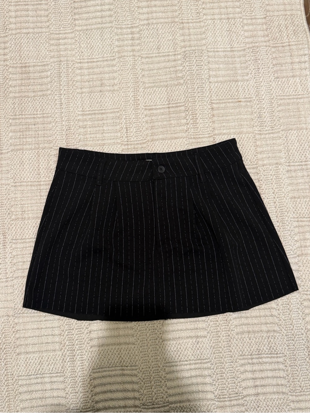 Sincerely Jules Black Pinstripe Mini Skirt